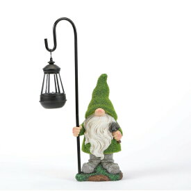 LEDソーラーライト ソーラーパワー ガーデンライト HDNICEZM Flocked Garden Gnome Statue, Large Outdoor Gnome with Solar Lights, Funny Garden Figurines for Outdoor Home Yard Decor ( 13 Inch Tall) 【並行輸入品】