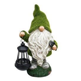 LEDソーラーライト ソーラーパワー ガーデンライト TERESA'S COLLECTIONS Flocked Gnomes Garden Decorations with Solar Lights, Large Garden Sculpture & Statue with Lantern, Outdoor Statue Funny Garden Gifts Decor for Outside Patio Yard 【並行輸入品】
