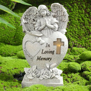 LED�\�[���[���C�g �\�[���[�p���[ �K�[�f�����C�g SJZ Garden Angel Statue Sympathy Gift with Cross Solar LED Light, Human Memorial Gifts , in Memory of Loved One, Condolence Gifts, Bereavement Gifts, Cemetary Grave Decorations �y���s