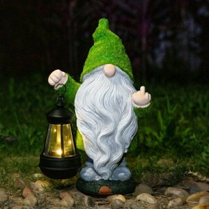 LED�\�[���[���C�g �\�[���[�p���[ �K�[�f�����C�g Flocked Garden Outdoor Gnome Statues Decor with Solar Lights ,Large Funny Gnome Garden Figurines for Outside Patio Yard Lawn House Farmhouse Sculptures Decorations Gifts �y���s�A��