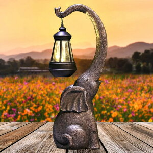 LED\[[Cg \[[p[ K[fCg Outdoor Sculpture Figurine Statue Elephant with Solar Powered LED Lights for Garden Patio Home & Office Decor Housewarming Gift Good Luck ysAiz