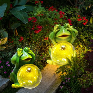LED\[[Cg \[[p[ K[fCg Vcdsoy Garden Frog Decor Figurines, Solar Lights Outdoor Decorative Waterproof Cute Garden Sculptures & Statues for Patio Yard Lawn Clearance Ornaments (1 Pack) ysAiz