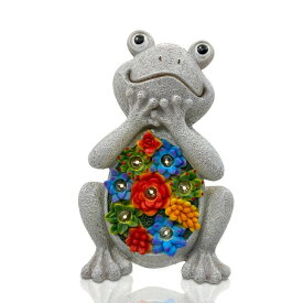 LEDソーラーライト ソーラーパワー ガーデンライト Nacome Solar Garden Statue Frog Figurine with Succulent and 7 LED Lights - Outdoor Lawn Decor Garden Frog Statue for Patio, Balcony, Yard, Lawn Ornament 【並行輸入品】