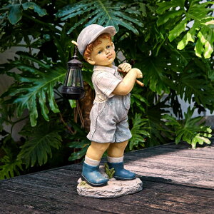 LED�\�[���[���C�g �\�[���[�p���[ �K�[�f�����C�g Solar Boy Statue, Garden Boy Statues with Solar Powered LED Light for Garden, Patio, Lawn, Yard, Housewarming, Thanksgiving, Arbor Day, Hand-Painted Sculpted Figure, 17.5�hH Resin �y��