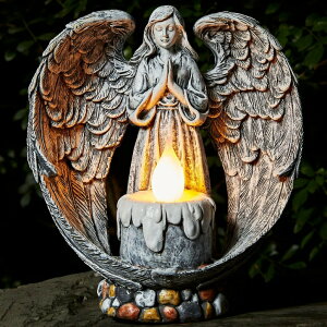 LEDソーラーライト ソーラーパワー ガーデンライト Yiosax Angels Memorial Gift - Moonrays Garden Praying Wings Angel Statue Lights | Condolence Gifts, Bereavement Gifts, Remembrance Gifts, Cemetary Grave Decorations（10.24inch） 【並