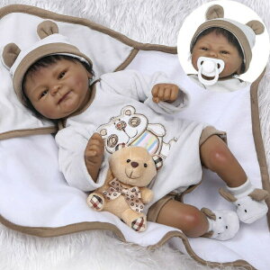 可愛い 赤ちゃん人形 新生児 乳児 新生児 おもちゃ リアル 人形 赤ちゃん Pinky 18" 45cm Lifelike Doll Lovely Soft Doll Silicone Realistic Looking Newborn Doll Native American Indian Black Skin Girl Do 【並行輸入品】