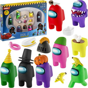 �A�����O�A�X �A�����K�X �������� �l�` Among Us Crewmate Figures | 8 Among Us Toys Out of 16 Collectibles in 1 Box | Among Us Merch Incl. The Peeled and The Clogged | 2 Hidden Impostors | Mini Toys with 5 Add�fl Hats �y���s�A���i�z