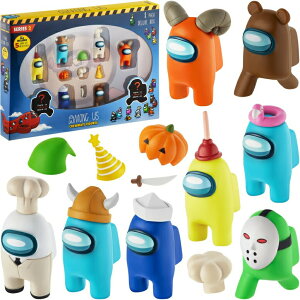 �A�����O�A�X �A�����K�X �������� �l�` Among Us Crewmate Figures | 8 Among Us Toys Out of 16 Collectibles in 1 Box | Among Us Merch Incl. The Peeled and The Clogged | 2 Hidden Impostors | Mini Toys with 5 Add�fl Hats �y���s�A���i�z