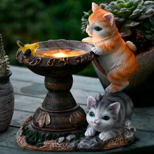 LEDソーラーライト ソーラーパワー ガーデンライト 猫 Gardenfans Cat Garden Figurines Outdoor Decor, Outdoor Solar Statue with LED Lights for Patio,Lawn ,Yard Art Decoration , Housewarming Garden Gift (Multicolor) 【並行輸入品】