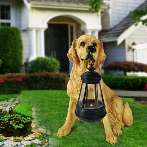 LED\[[Cg \[[p[ K[fCg  Golden Retriever Statue Outdoor with Solar Led Home Garden Decoration Windproof Lamp Realistic Dog Decor(Golden Retriever &LED) ysAiz