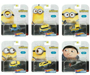 �~�j�I���Y �t�B�[�o�[ ���C�Y�I�u�O���[ 2022 �~�j�I�� �������� HW Character Cars Hot Wheels Character Cars Minions The Rise of Gru - Complete Set of All 6 1:64 Scale Diecast Vehicles �y���s�A���i�z