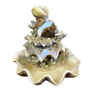   ̃IuWF e[ugbvt@Ee CeA 10.5" H Coral Reef Shell Fountain Indoor Fountain with LED Lights and Adjustable Motor Pump (Power Cord Attached) (Resin) ysAiz