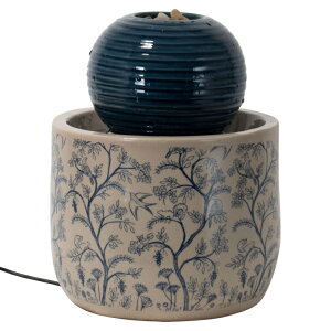   ̃IuWF e[ugbvt@Ee CeA Foreside Home and Garden Multicolor Chinoiserie Ceramic Indoor Water Fountain with Pump ysAiz