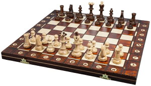 `FXZbg Chess Senator Folding Chess 16" Brown Board Game ysAiz