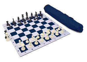 `FXZbg Wholesale Chess Triple Weighted Pieces and Mousepad Board Chess Set (Blue) ysAiz