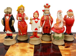 �`�F�X�Z�b�g HPL Alice in Wonderland Fantasy Chess Men Set - NO Board �y���s�A���i�z
