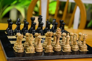 `FXZbg Radicaln Handmade Black and Coral Full Marble Chess Board Game Set - Staunton Marble Tournament Two Players Full Chess Game Table Set - Non Wooden - Non Backgammon ysAiz