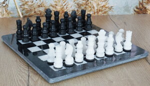 `FXZbg RADICALn Handmade Marble Weighted Black and White Staunton Tournament Chess Board Games Set - Elegant Home Decor Chess Game Sets Gift for Family ysAiz