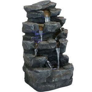 K[f  CeA u^  ̃IuWF EH[^[tH[t@Ee Sunnydaze Grotto Falls Outdoor Water Fountain with LED Lights - Small Polyresin Zen Waterfall Feature for Lawn, Garden or Patio - Co