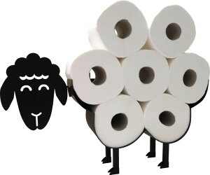 羊のトイレットペーパーホルダー おしゃれ インテリア ペーパーホルダー トイレットペーパー スタンド ひつじ Cute Black Sheep Toilet Paper Roll Holder - Cool Novelty Free Standing or Wall Mounted Toilet Roll Tissue