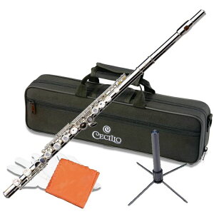 Cecilio �N���[�Y�h�z�[�� C�t���[�g �j�b�P�����b�L Cecilio Closed Hole C Flute - Musical Instrument, Kids Beginner/Intermediate Flute in Band & Orchestra, Nickel �y���s�A���i�z