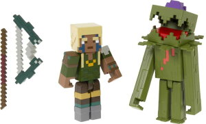 }CN  Mattel Minecraft Craft-a-Block 2-Pk, Action Figures & Toys to Create, Explore and Survive, Authentic Pixelated Designs, Collectible Gifts for Kids Age 6 Years and Older ysAiz
