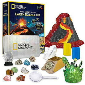 ナショナルジオグラフィック 地球 サイエンスキット NATIONAL GEOGRAPHIC Earth Science Kit - Over 15 Science Experiments & STEM Activities for Kids, Crystal Growing, Erupting Volcanos, 2 Dig Kits & 10 Genuine Specimens, a Great STEM S 【並行輸入品】