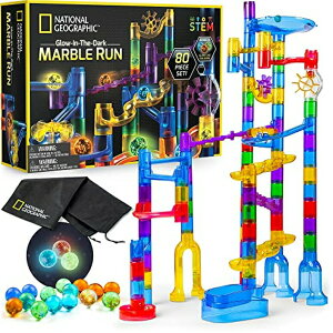 iViWIOtBbN }[u NATIONAL GEOGRAPHIC Glowing Marble Run ? 80 Piece Construction Set with 15 Glow in the Dark Glass Marbles & Mesh Storage Bag, Educational STEM Toy, an AMAZON EXCLUSIVE Science Kit ys