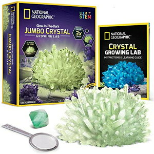 �i�V���i���W�I�O���t�B�b�N ���吅�� NATIONAL GEOGRAPHIC Jumbo Crystal Growing Kit - Grow a Giant Glow in the Dark Crystal in a Few Days with this Crystal Making Kit, Up To 3x Larger Than Our Standard Crystals, Great Science Kit fo �y��
