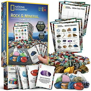 �i�V���i���W�I�O���t�B�b�N ���b�N�r���S�Q�[�� NATIONAL GEOGRAPHIC Rock Bingo Game - Play Rock Bingo, Mineral Memory, Gemstone Trivia, & Card Games, Collection Includes Over 150 Rocks and Minerals, Amazon Exclusive Educational STEM �y