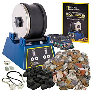 �i�V���i���W�I�O���t�B�b�N ���b�N�^���u�����O�L�b�g NATIONAL GEOGRAPHIC Rock Tumbling Kit - 3LB Extra Large Capacity, 3LB Rough Gemstones, 4 Polishing Grits, Jewelry Fastenings, an Educational STEM Science Kit �y���s�A���i�z