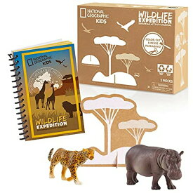 ナショナルジオグラフィック リアルな動物のおもちゃ 読書ファクトブック（英語） National Geographic Kids Activity Journal Set With Realistic Animal Toy Figures, Level 1 Reading Fact Book, QR Code to More Animal Facts, Packaging is Re 【並行輸入品】