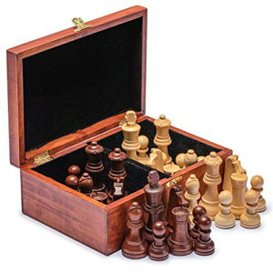 �`�F�X�Z�b�g Husaria Staunton Tournament No. 6 Chessmen with 2 Extra Queens and Wooden Box, 3.9-inch Kings �y���s�A���i�z