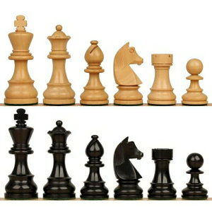 �`�F�X �R�}�̂� Hastha Kalalu | Official Tournament Staunton Style Chess Pieces Only Chess Set, German Knight Luxury Wooden Chess Set, Hand Carved Weighted Chess Pieces (Ebonized Boxwood: Boxwood, 3.75 Inches) �y���s�A���i�z
