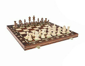`FXZbg Krakow Handmade Wooden Chess Sett 21 Inch Board with Standard Size Chessmen ysAiz