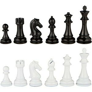 �`�F�X �R�}�̂� Minerva Black and White Extra Heavy Metal Chess Pieces with 4.5 Inch King and Extra Queens, Pieces Only, No Board �y���s�A���i�z