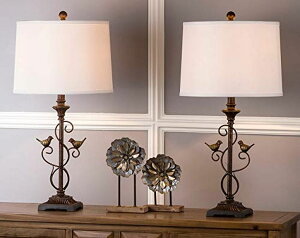 �T�t�@���B�� safavieh �e�[�u�������v �T�t�@�r�� �T�t�@���B�A SAFAVIEH Lighting Collection Birdsong Rustic Farmhouse Oil-Rubbed Bronze 28-inch Bedroom Living Room Home Office Desk Nightstand Table Lamp Set of 2 (LED Bulbs Included) 