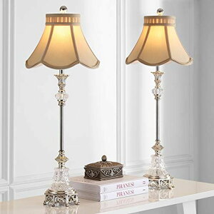 �T�t�@���B�� safavieh �e�[�u�������v �T�t�@�r�� �T�t�@���B�A SAFAVIEH Lighting Collection Arianna Shabby Chic Glass Candlestick 33-inch Bedroom Living Room Home Office Desk Nightstand Table Lamp Set of 2 (LED Bulbs Included) �y��