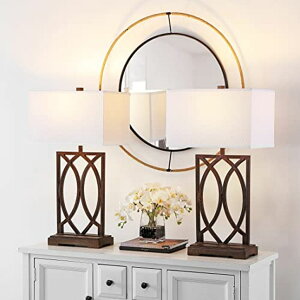 �T�t�@���B�� safavieh �e�[�u�������v �T�t�@�r�� �T�t�@���B�A SAFAVIEH Lighting Collection Jago Rustic Farmhouse Antique Gold 30-inch Bedroom Living Room Home Office Desk Nightstand Table Lamp Set of 2 (LED Bulbs Included) �y���s