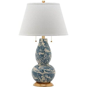 �T�t�@���B�� safavieh �e�[�u�������v �T�t�@�r�� �T�t�@���B�A SAFAVIEH Lighting Collection Modern Swirls Blue/ White 29-inch Bedroom Living Room Home Office Desk Nightstand Table Lamp (LED Bulbs Included) �y���s�A���i�z