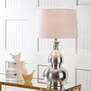 �T�t�@���B�� safavieh �e�[�u�������v �T�t�@�r�� �T�t�@���B�A SAFAVIEH Lighting Collection Cahaba Modern Farmhouse Silver 31-inch Bedroom Living Room Home Office Desk Nightstand Table Lamp (LED Bulb Included) �y���s�A���i�z