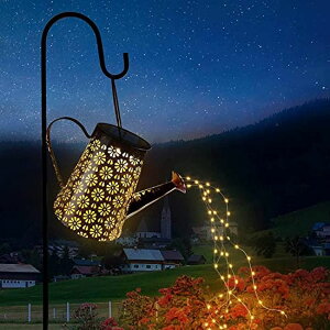 傤 K[fCgLED\[[Cg \[[p[ Imoli Outdoor Solar Watering Can with Lights Garden Decor Large Solar Powered Lanterns Hanging Waterproof LED Decorative Retro Metal Kettle String Lights for Table Yard Pathw 