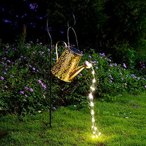 傤 K[fCgLED\[[Cg \[[p[ Solar Lights Outdoor Garden Decor, Large Hanging Lantern Waterproof Watering Can Landscape Lights Outside Decorations for Yard Front Porch Patio Backyard Gardening Gift for M 