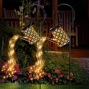傤 K[fCgLED\[[Cg \[[p[ Solar Lights Outdoor Waterproof, Solar Watering Can Lights Garden Decor, Retro Metal Hanging Solar Lantern with String Lights, Outdoor Decorations for Porch Lawn Driveway Bac 