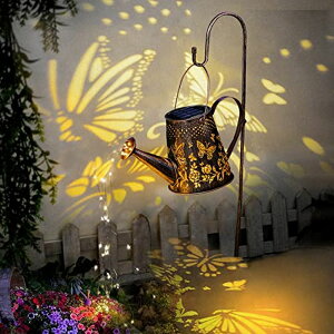 傤 K[fCgLED\[[Cg \[[p[ Solar Watering Can with Lights Outdoor,Hanging Solar Lantern,Metal Waterproof Garden Lights Decorations Gift for Table Patio Yards Pathway Party ysAiz