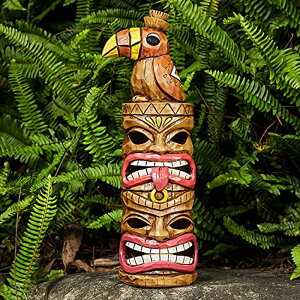 �e�B�L �K�[�f�����C�gLED�\�[���[���C�g �\�[���[�p���[ Yiosax Outdoor Garden Decor-Double Tiki Totem & Woodpecker Statues Easter Solar Lights Waterproof Decorative Yard Patio Decorations �y���s�A���i�z