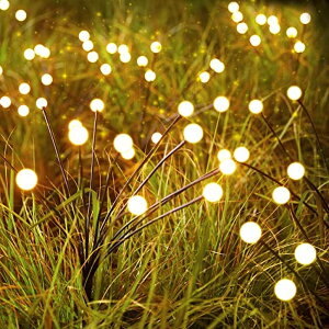 z^Cg K[fCgLED\[[Cg \[[p[ Solar Garden Lights - 4 Pack 12 LED Solar Firefly Lights with 2 Lighting Mode, Sway by Wind, Waterproof Solar Decorative Lights, Solar Outdoor Lights for Yard Patio Walk