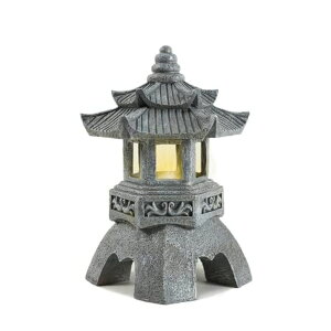 �d���K�[�f�����C�gLED�\�[���[���C�g �\�[���[�p���[ Lovely Ran Zen Solar Pagoda Lantern Garden Statue, Indoor/Outdoor Zen Asian Decor for Landscape Balcony, Garden, Patio, Porch Yard Art Ornament �y���s�A���i�z