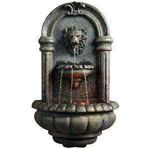 K[f  CeA u^  ̃IuWF EH[^[tH[t@Ee Teamson Home Royal Lion Head Light Weight Wall Waterfall Fountain with LED Lights and Pump for Outdoor Patio Garden Backyard Decking