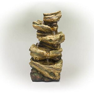 K[f  CeA u^  ̃IuWF EH[^[tH[t@Ee Alpine Corporation TZL226 Alpine 4-Tier Tree Trunk Log Fountain, Brown and Gray ysAiz